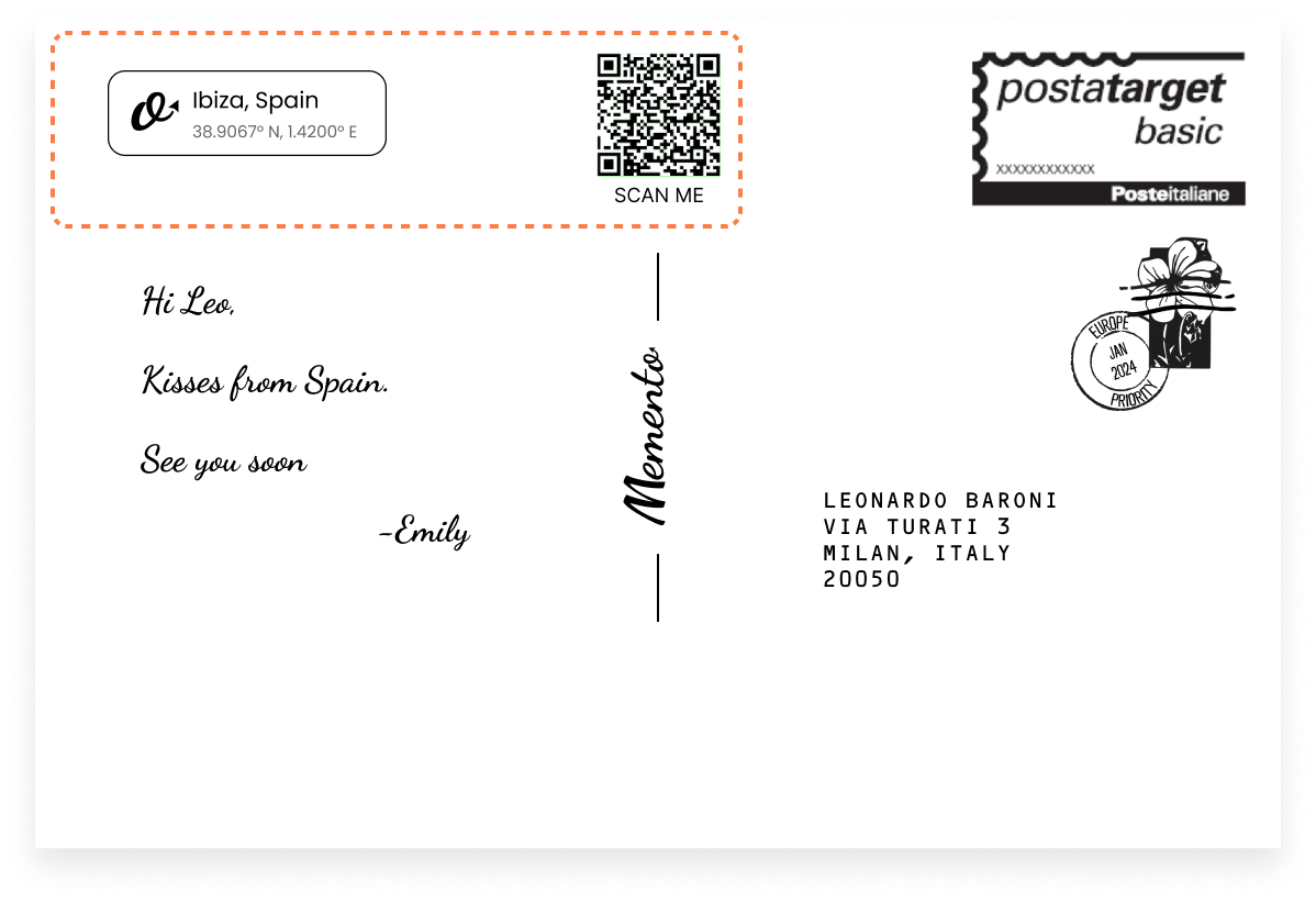 Postcard QR code
